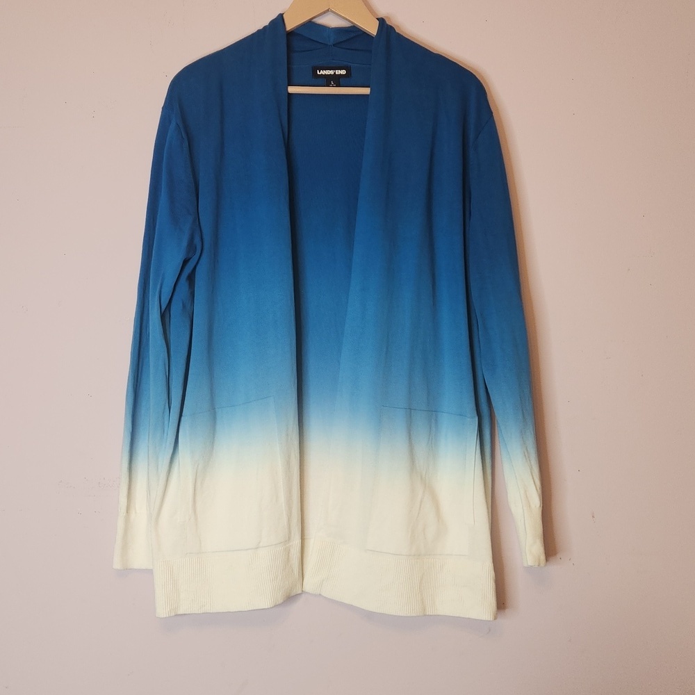 Lands' End Women’s Knit Ombre Cardigan, size L